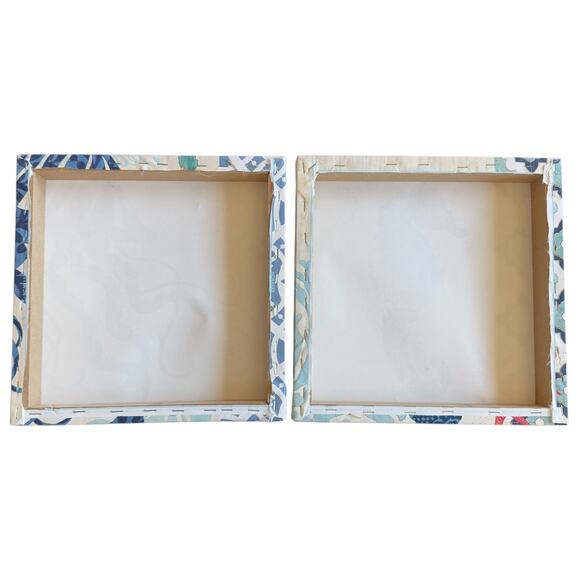 Coastal Beach Canvas Set Jellyfish Seahorse Wall Hangings - Picture 2 of 4